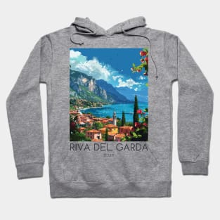 A Pop Art Travel Print of Riva del Garda - Italy Hoodie